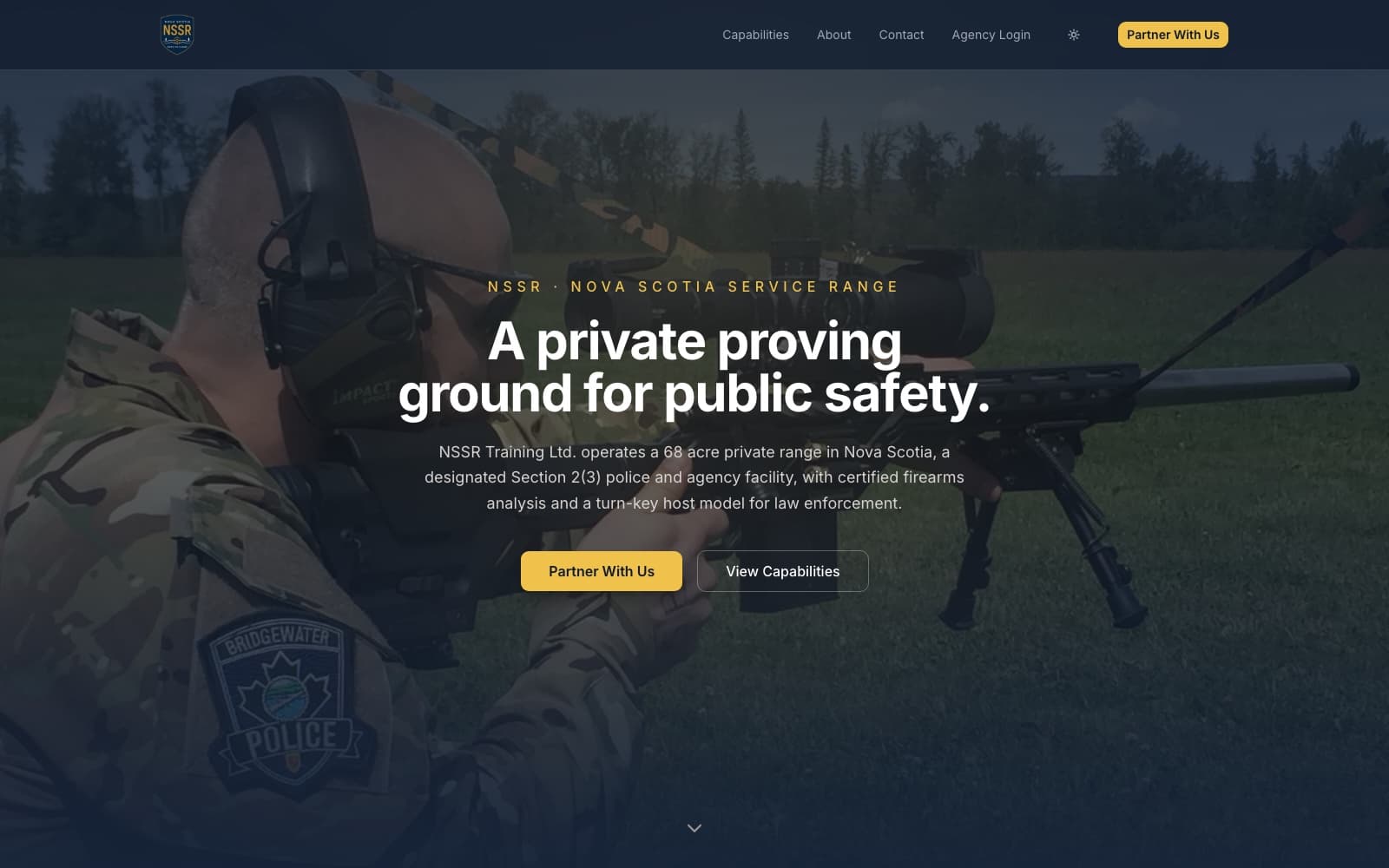 NSSR Training, a private Section 2(3) range and firearms-analysis facility for public safety agencies